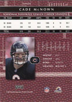 2001 Playoff Absolute Memorabilia #17 Cade McNown Back