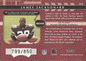 2001 Playoff Absolute Memorabilia #161 James Jackson Back