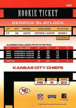 2001 Playoff Contenders #188 Derrick Blaylock Back