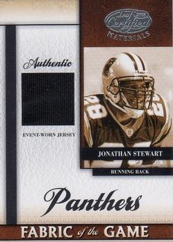 2008 Leaf Certified Materials - Rookie Fabric of the Game #RFOG-19 Jonathan Stewart Front