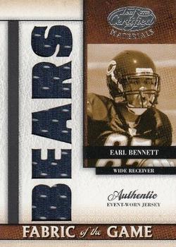 2008 Leaf Certified Materials - Rookie Fabric of the Game Team Die Cut #RFOG-1 Earl Bennett Front