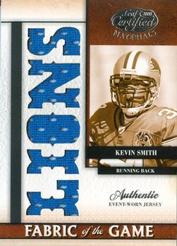 2008 Leaf Certified Materials - Rookie Fabric of the Game Team Die Cut #RFOG-13 Kevin Smith Front