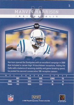 2001 Playoff Honors #3 Marvin Harrison Back