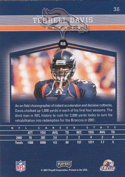 2001 Playoff Honors #36 Terrell Davis Back