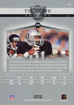 2001 Playoff Honors #43 Tim Brown Back