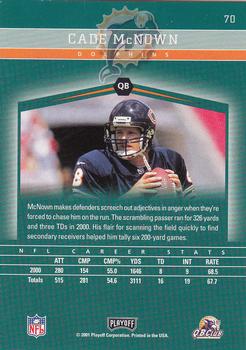 2001 Playoff Honors #70 Cade McNown Back
