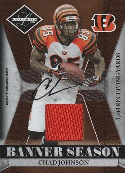2008 Leaf Limited - Banner Season Autograph Materials #BSM-10 Chad Johnson Front