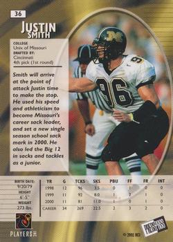2001 Press Pass SE #36 Justin Smith Back