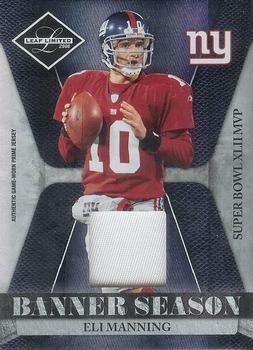 2008 Leaf Limited - Banner Season Materials Prime #BSM-20 Eli Manning Front