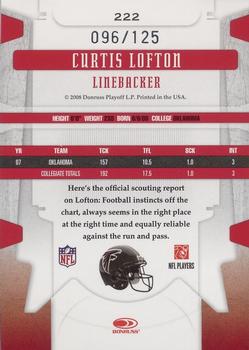 2008 Leaf Limited - Bronze Spotlight #222 Curtis Lofton Back