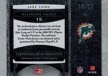 2008 Leaf Limited - Rookie Jumbo Jerseys Jersey Number #15 Jake Long Back