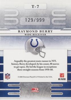 2008 Leaf Limited - Team Trademarks #T-7 Raymond Berry Back