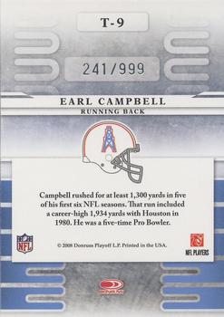 2008 Leaf Limited - Team Trademarks #T-9 Earl Campbell Back
