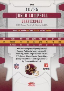 2008 Leaf Limited - Threads Prime #98 Jason Campbell Back