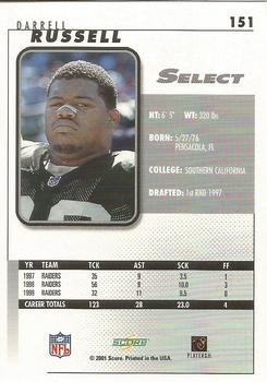 2001 Score Select #151 Darrell Russell Back