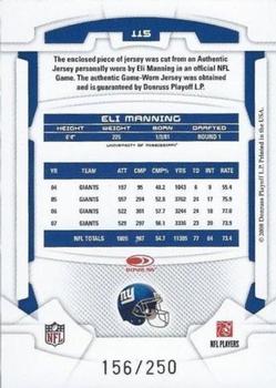 2008 Leaf Rookies & Stars - Elements Materials #115 Eli Manning Back