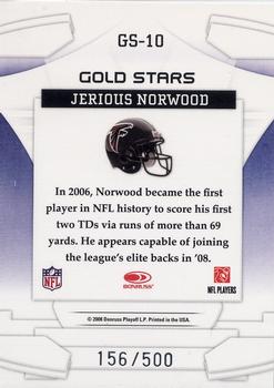 2008 Leaf Rookies & Stars - Gold Stars Black #GS-10 Jerious Norwood Back