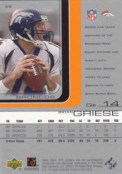 2001 SPx #28 Brian Griese Back
