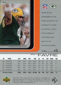 2001 SPx #34 Brett Favre Back