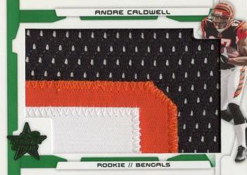 2008 Leaf Rookies & Stars - Rookie Jersey Jumbo Swatch Emerald #202 Andre Caldwell Front