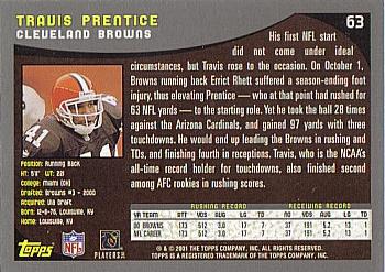 2001 Topps #63 Travis Prentice Back