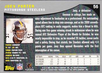 2001 Topps #56 Joey Porter Back