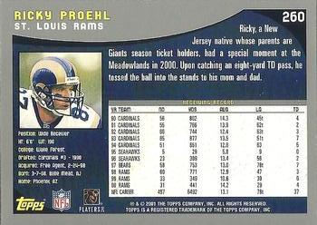 2001 Topps #260 Ricky Proehl Back
