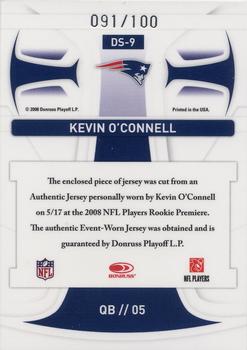2008 Leaf Rookies & Stars Longevity - Dress for Success Jerseys #DS-9 Kevin O'Connell Back