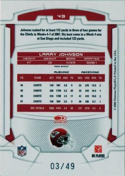 2008 Leaf Rookies & Stars Longevity - Emerald #49 Larry Johnson Back