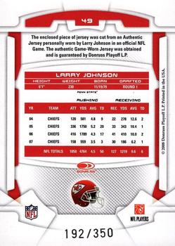 2008 Leaf Rookies & Stars Longevity - Materials Ruby #49 Larry Johnson Back