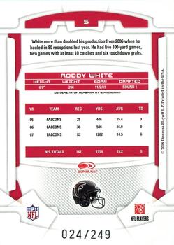 2008 Leaf Rookies & Stars - Longevity Silver #5 Roddy White Back