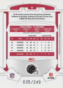2008 Leaf Rookies & Stars - Longevity Silver #6 Michael Turner Back