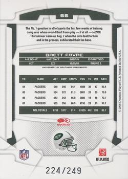 2008 Leaf Rookies & Stars - Longevity Silver #66 Brett Favre Back