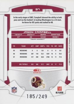2008 Leaf Rookies & Stars - Longevity Silver #97 Jason Campbell Back
