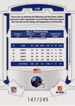 2008 Leaf Rookies & Stars - Longevity Silver #115 Eli Manning Back