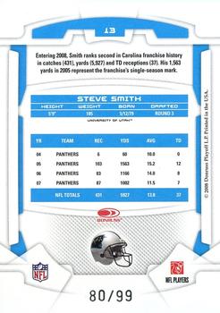 2008 Leaf Rookies & Stars - Longevity Silver Holofoil #13 Steve Smith Back