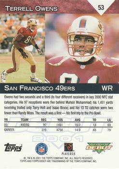 2001 Topps Debut #53 Terrell Owens Back