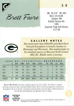 2001 Topps Gallery #58 Brett Favre Back