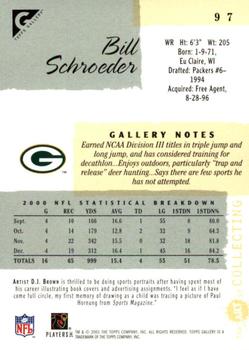 2001 Topps Gallery #97 Bill Schroeder Back