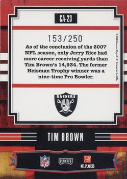 2008 Playoff Absolute Memorabilia - Canton Absolutes #CA-23 Tim Brown Back