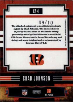 2008 Playoff Absolute Memorabilia - Canton Absolutes Materials Autographs Prime #CA-4 Chad Johnson Back