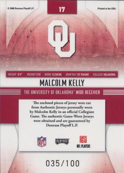 2008 Playoff Absolute Memorabilia - College Materials #17 Malcolm Kelly Back