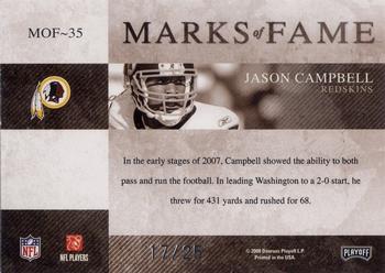 2008 Playoff Absolute Memorabilia - Marks of Fame Spectrum #MOF-35 Jason Campbell Back