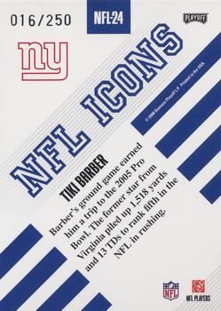 2008 Playoff Absolute Memorabilia - NFL Icons #NFL-24 Tiki Barber Back