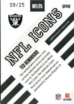 2008 Playoff Absolute Memorabilia - NFL Icons Materials AFC/NFC #NFL-25 Ted Hendricks Back