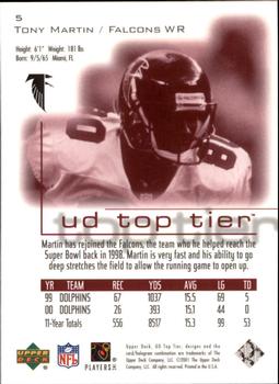 2001 Upper Deck Top Tier #5 Tony Martin Back