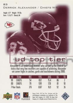 2001 Upper Deck Top Tier #83 Derrick Alexander Back