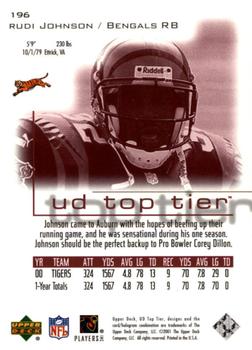 2001 Upper Deck Top Tier #196 Rudi Johnson Back