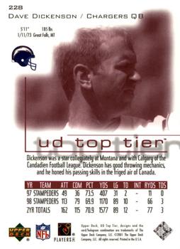 2001 Upper Deck Top Tier #228 Dave Dickenson Back