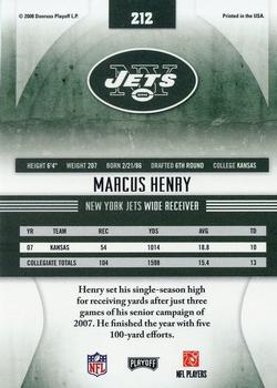 2008 Playoff Absolute Memorabilia - Spectrum Red #212 Marcus Henry Back